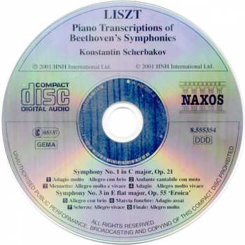 CD Franz Liszt: Beethoven: Symphonies Nos. 1 & 3 (Piano Transcriptions)