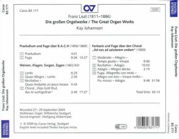 CD Franz Liszt: Die Großen Orgelwerke = The Great Organ Works