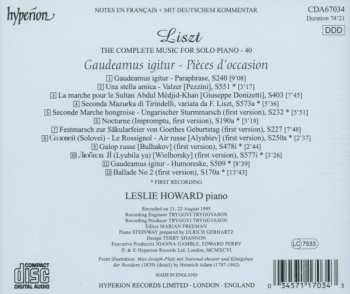 CD Franz Liszt: Gaudeamus igitur – Pièces D'Occasion