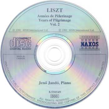 CD Franz Liszt: Années de Pèlerinage - Vol. 2