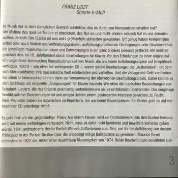 CD Franz Liszt: Liszt & Liszt/Weiner Sonata - World Premier Recording 
