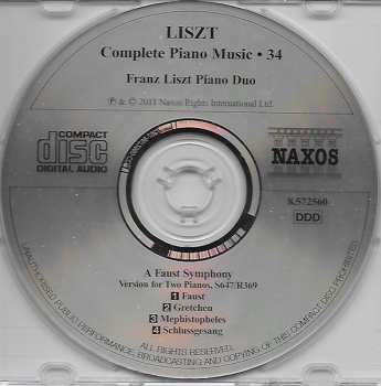 CD Franz Liszt: A Faust Symphony (Version For Two Pianos)