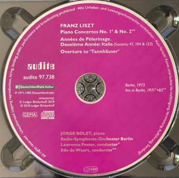 CD Franz Liszt: Piano Concertos | Années De Pèlerinage | 'Tannhäuser' Ouverture (The RIAS Recordings Vol.II)
