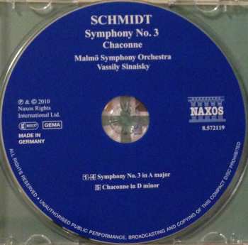 CD Franz Schmidt: Symphony No. 3 / Chaconne