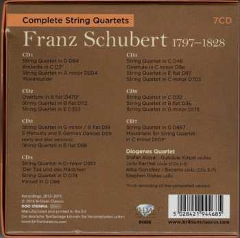 7CD/Zestaw pudełkowy Franz Schubert: Complete String Quartets