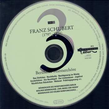 3CD Franz Schubert: 3 - Choral Music • Chormusik - Magnificat • Salve Regina • Tantum Ergo • Ave Maria • Der Lindenbaum • Ständchen • Psalm 23