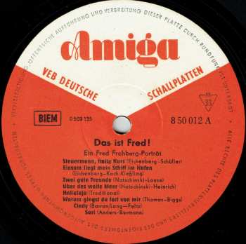 LP Fred Frohberg: Das Ist Fred. Ein Fred Frohberg-Porträt