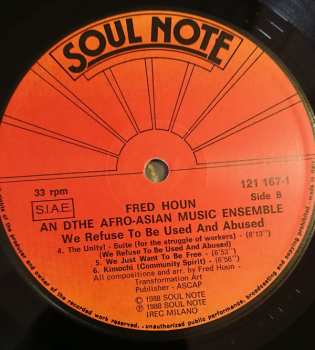 LP Fred Houn And The Afro-Asian Music Ensemble: We Refuse To Be Used And Abused