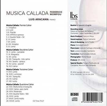 CD Frederic Mompou: Musica Callada 