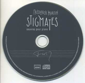 CD Frederick Martin: Stigmates (Œuvres Pour Piano)