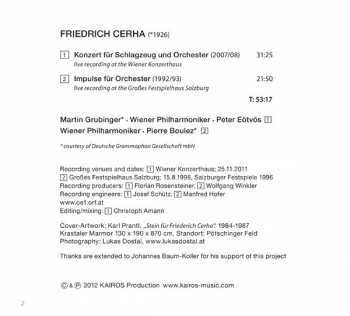 CD Wiener Philharmoniker: Konzert Für Schlagzeug Und Orchester / Impulse Für Orchester