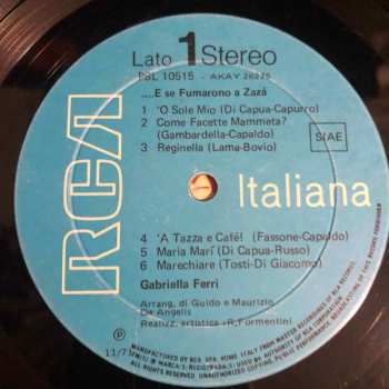 LP Gabriella Ferri: ...E Se Fumarono A Zazà