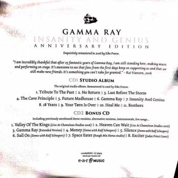 2CD Gamma Ray: Insanity And Genius DIGI
