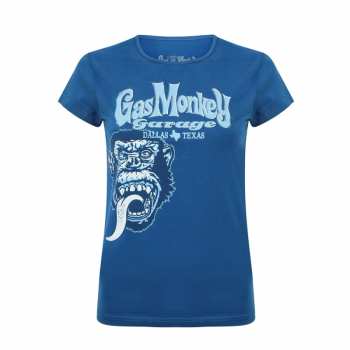 Merch Gas Monkey Garage: Koszulka Damskie Tonal Monkey Classic (blue)