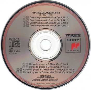 CD Francesco Geminiani: Concerti Grossi