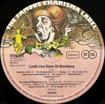 2LP Genesis: The Lamb Lies Down On Broadway