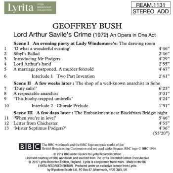 CD Geoffrey Bush: Lord Arthur Savile's Crime / Concerto For Trumpet, Piano And Strings