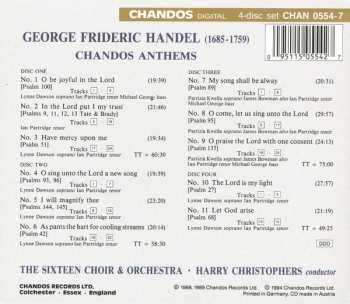 4CD/Zestaw pudełkowy Georg Friedrich Händel: Chandos Anthems (Complete)
