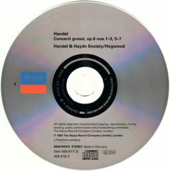 2CD Georg Friedrich Händel: Concerti Grossi, Op. 6