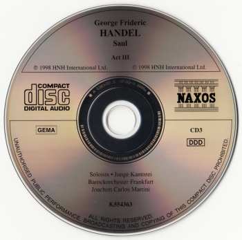 3CD/Zestaw pudełkowy Georg Friedrich Händel: Saul