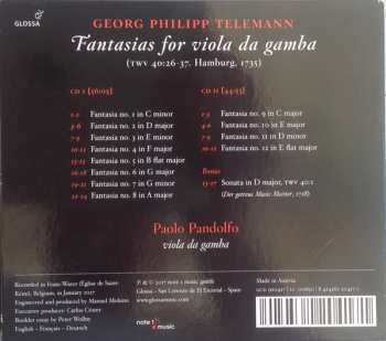 2CD Georg Philipp Telemann: Fantasias For Viola Da Gamba (Hamburg, 1735)