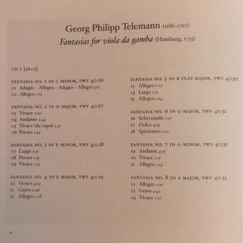 2CD Georg Philipp Telemann: Fantasias For Viola Da Gamba (Hamburg, 1735)
