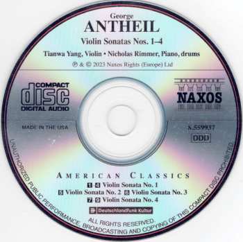 CD Tianwa Yang: Violin Sonatas Nos. 1-4