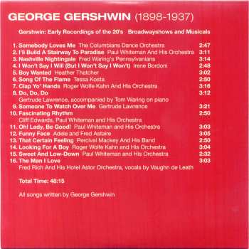 10CD/Zestaw pudełkowy George Gershwin: 1898-1937