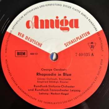 LP George Gershwin: Rhapsodie In Blue / Ein Amerikaner In Paris