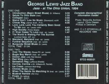 2CD George Lewis' Ragtime Band: Jass At The Ohio Union 1954