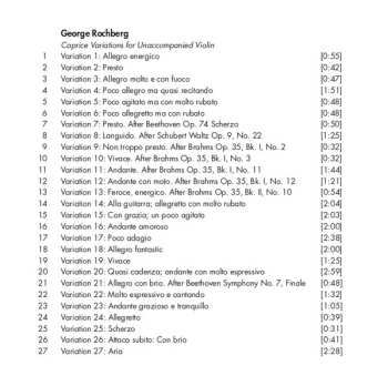 CD George Rochberg: Caprice Variations For Unaccompanied Violin