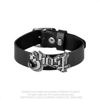 Merch Ghost: Skórzana bransoletka Logo Ghost