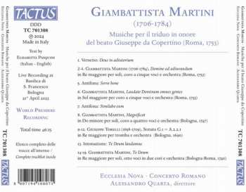 CD Concerto Romano: Musiche Per Il Triduo In Onore Del Beato Giuseppe Da Copertino (Roma, 1753) 