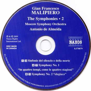 CD Antonio De Almeida: Symphonies Nos. 1 And 2; Sinfonia Del Silenzio E Della Morte