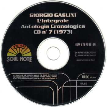 2CD Giorgio Gaslini: L'Integrale (Antologia Cronologica) CD N°7 (1973), CD N°8 (1973-74)