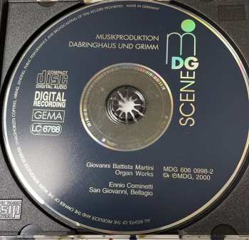 CD Giovanni Battista Martini: Organ Works