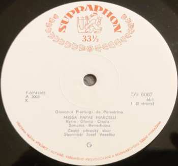LP Giovanni Pierluigi da Palestrina: Missa Pappae Marcelli / Oratio Jeremiae / Paucitas Dierum / Alleluja