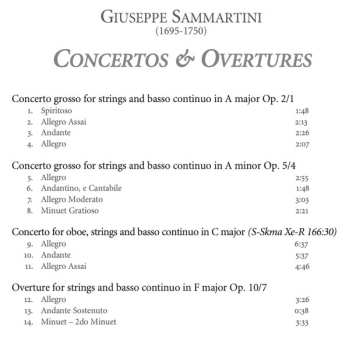 CD Giuseppe Sammartini: Concertos & Overtures DIGI