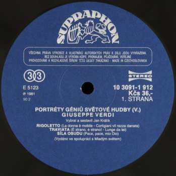 2LP Giuseppe Verdi: Géniové Světové Hudby V.