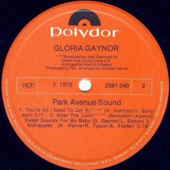 LP Gloria Gaynor: Park Avenue Sound