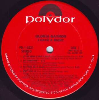 LP Gloria Gaynor: I Have A Right