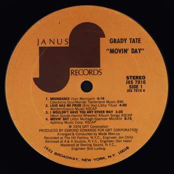 LP Grady Tate: Movin' Day