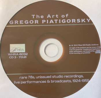 6CD/DVD/Zestaw pudełkowy Gregor Piatigorsky: The Art Of  (Rare 78s Unissued Studio Recordings, Public Performances And Broadcasts)