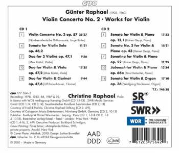 2CD Günter Raphael: Violin Concerto; Works for Violin