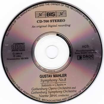 CD Gustav Mahler: Symphony No. 8 in E flat major "Symphony of a Thousand"