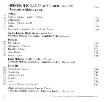 CD Heinrich Ignaz Franz Biber: Harmonia Artificioso-Ariosa