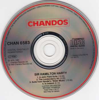 CD Sir Hamilton Harty: A John Field Suite / The Londonderry Air / Handel 'Water Music' Suite / In Ireland 
