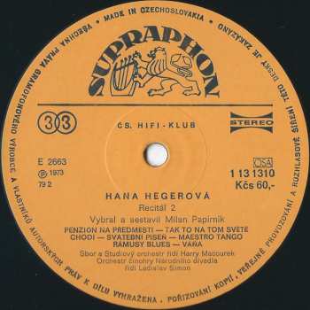 LP Hana Hegerová: Recitál 2