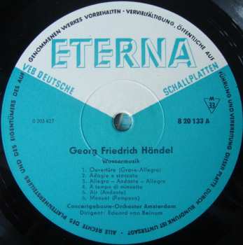 LP Concertgebouworkest: Wassermusik (Orchesterkonzert Nr. 25)