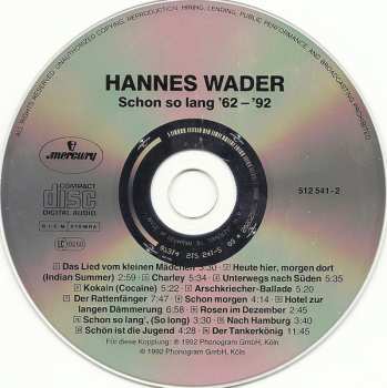 CD Hannes Wader: Schon So Lang • '62-'92
